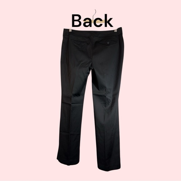 Ann Taylor Loft Satin Feel Marisa Cut Dark Black Slacks Back Pockets Size 6P - Picture 4 of 8